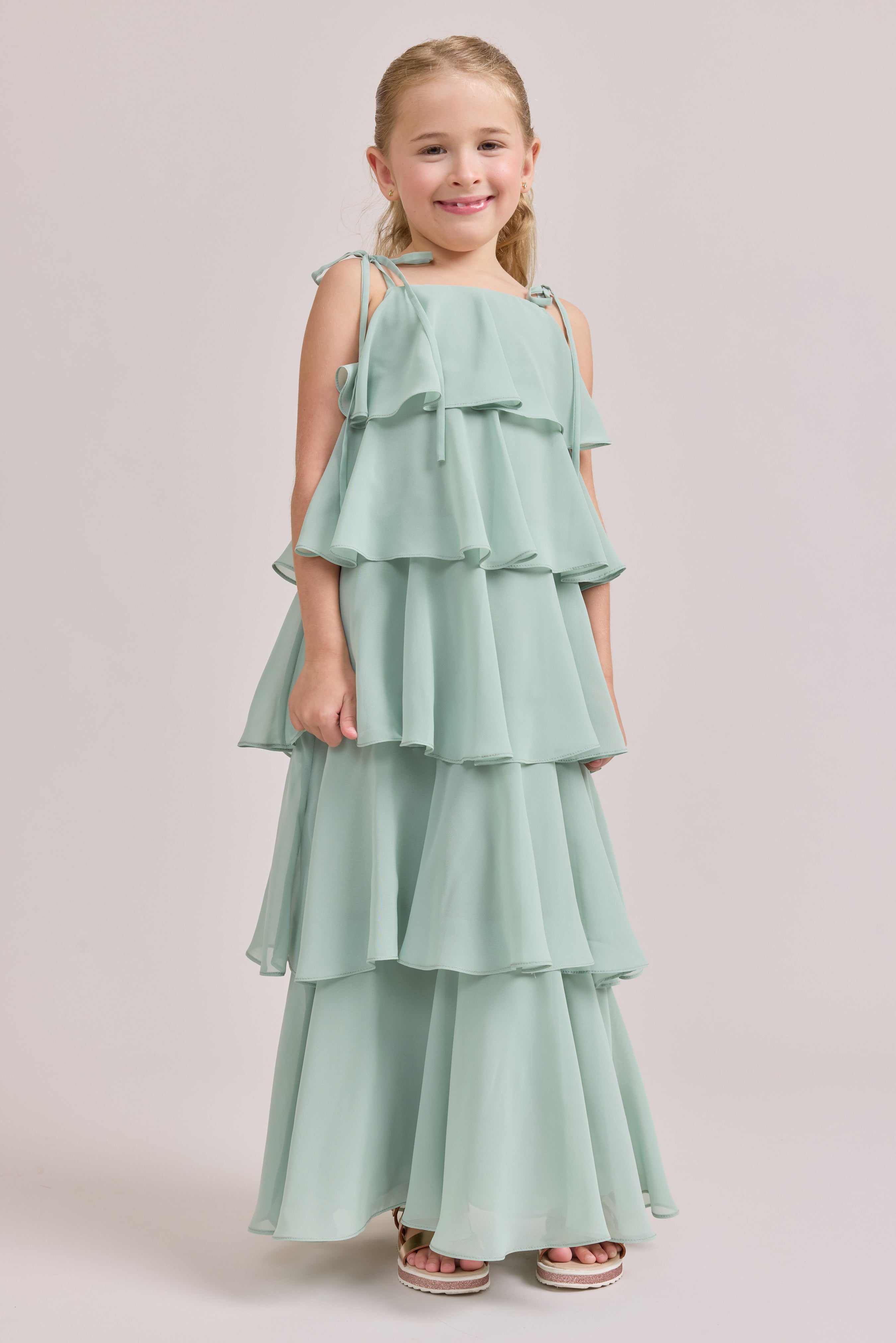 girls chiffon dress Kids June Size:34-35 BONSALE Casual Midi Dresses | Size Length Chest Small