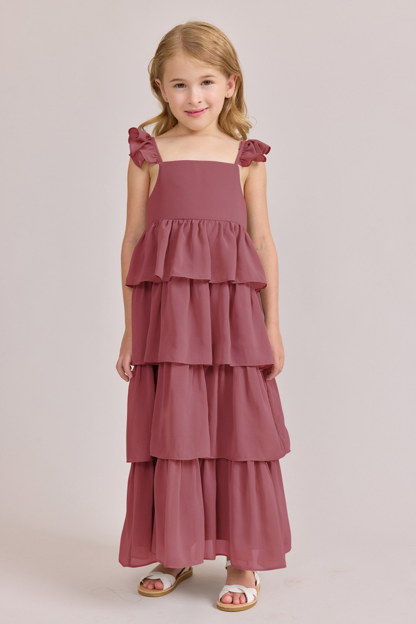 poppy chiffon dress Kids Anthropologie The Kallie Flowy neck in the front Sub-Category:Mini Dresses Color:hot-pink