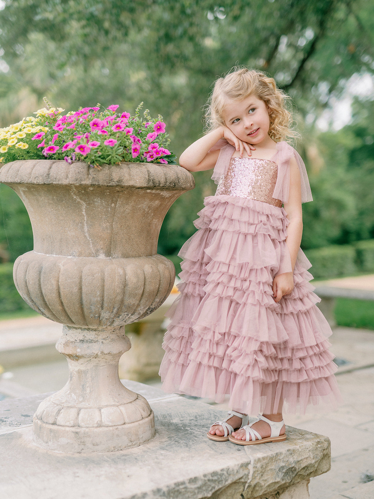 Kids Tallulah Sequin + Tulle Dress | Made To Order Rose Gold Sequin / Bradshaw Blush Tulle Kids Tallulah Sequin + Tulle Dress | Made To Order Rose Gold Sequin / Bradshaw Blush Tulle