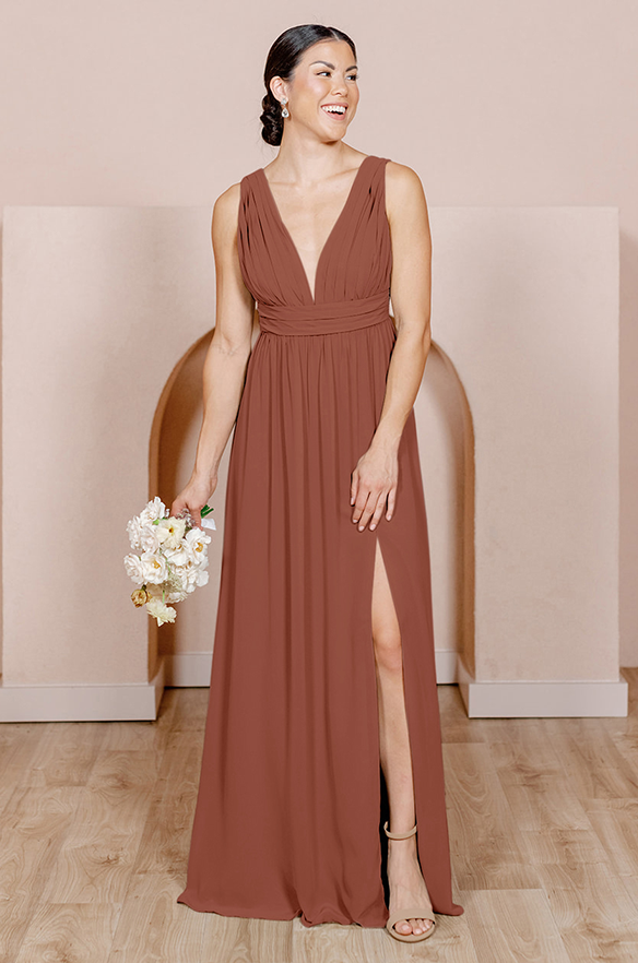 Sample Cinnamon Rose Lanai Chiffon Dress | Ready To Ship 2 Sample Cinnamon Rose Lanai Chiffon Dress | Ready To Ship 2