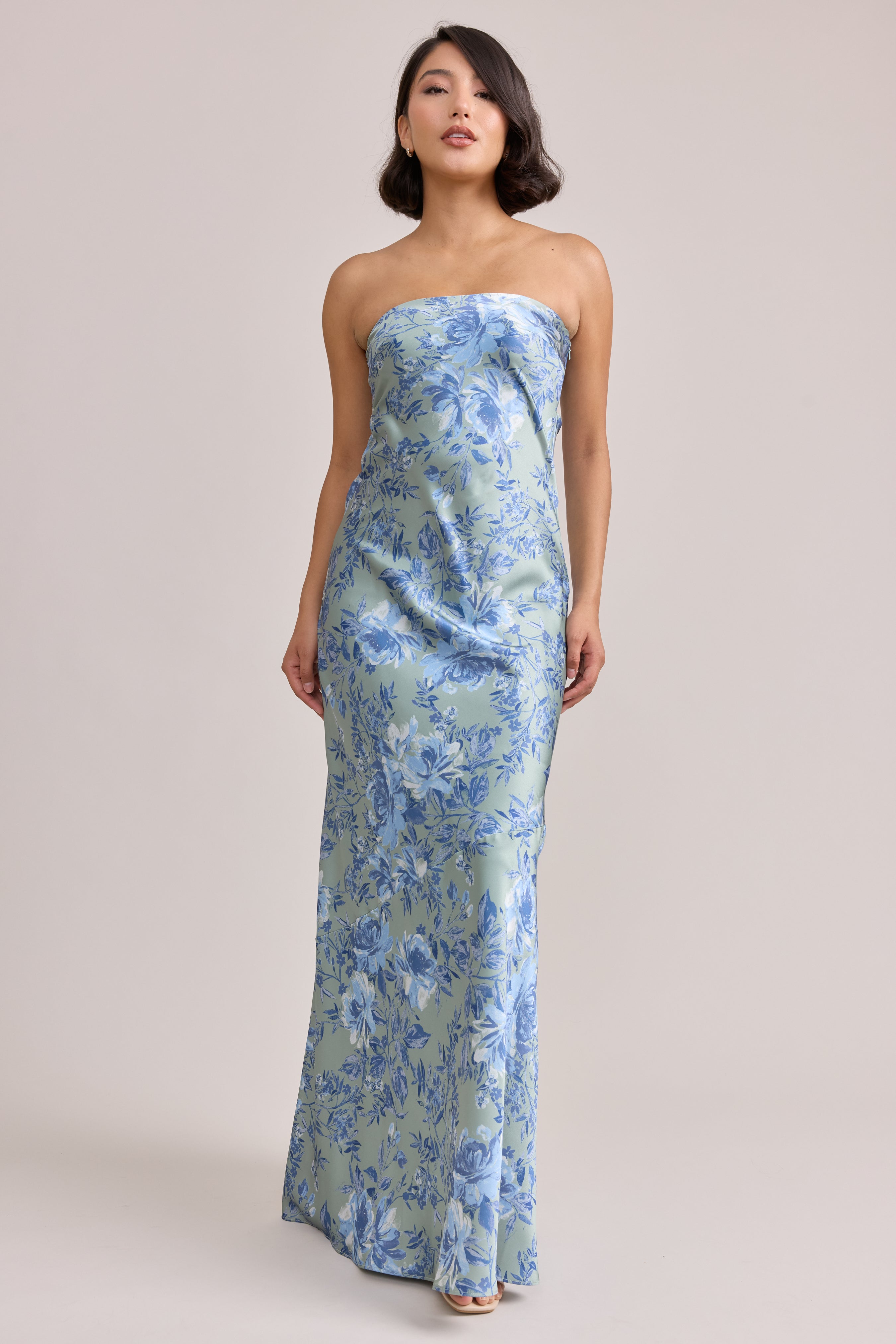 Leo Satin Floral Print Dress