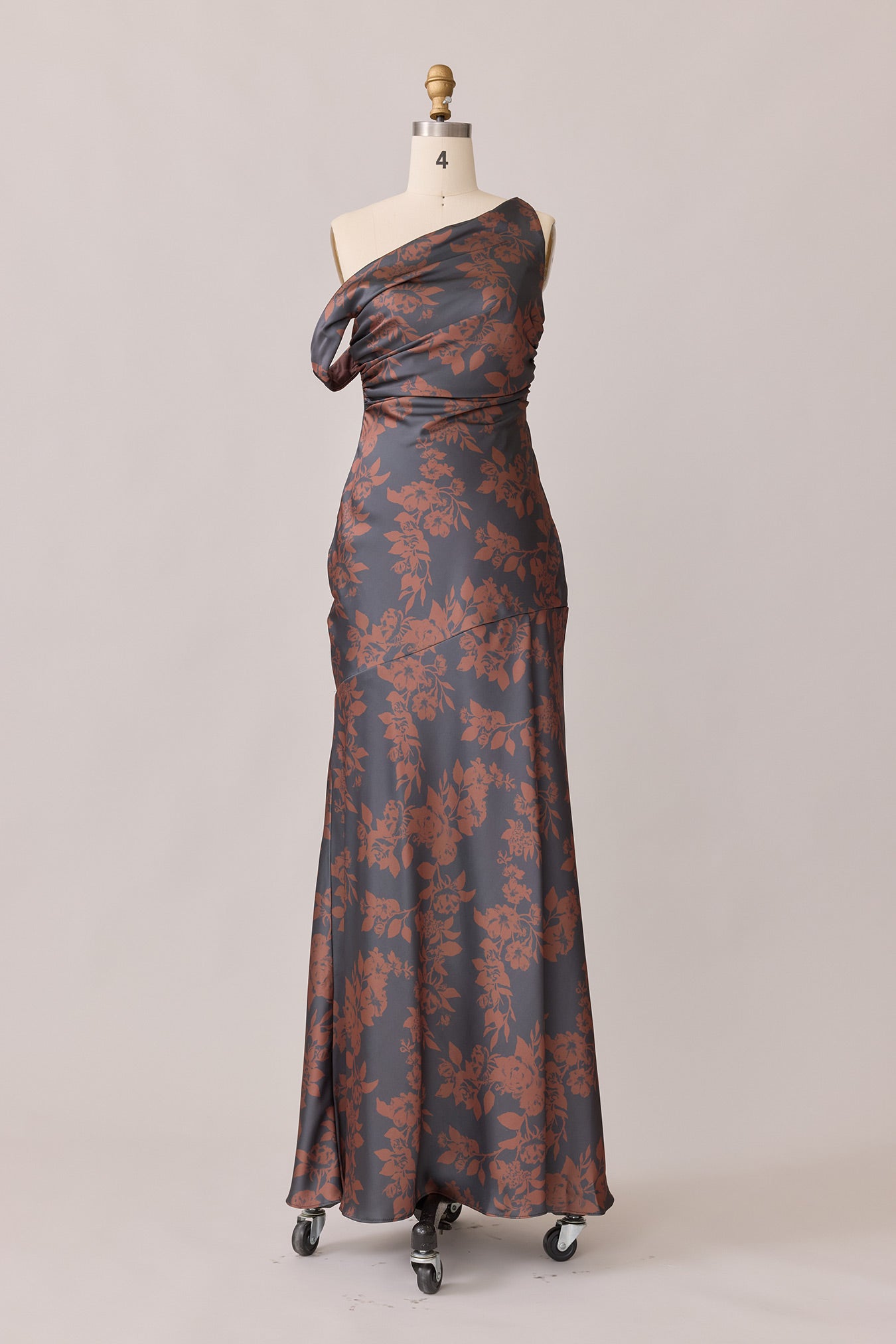 Livvy Satin Floral Print Dress