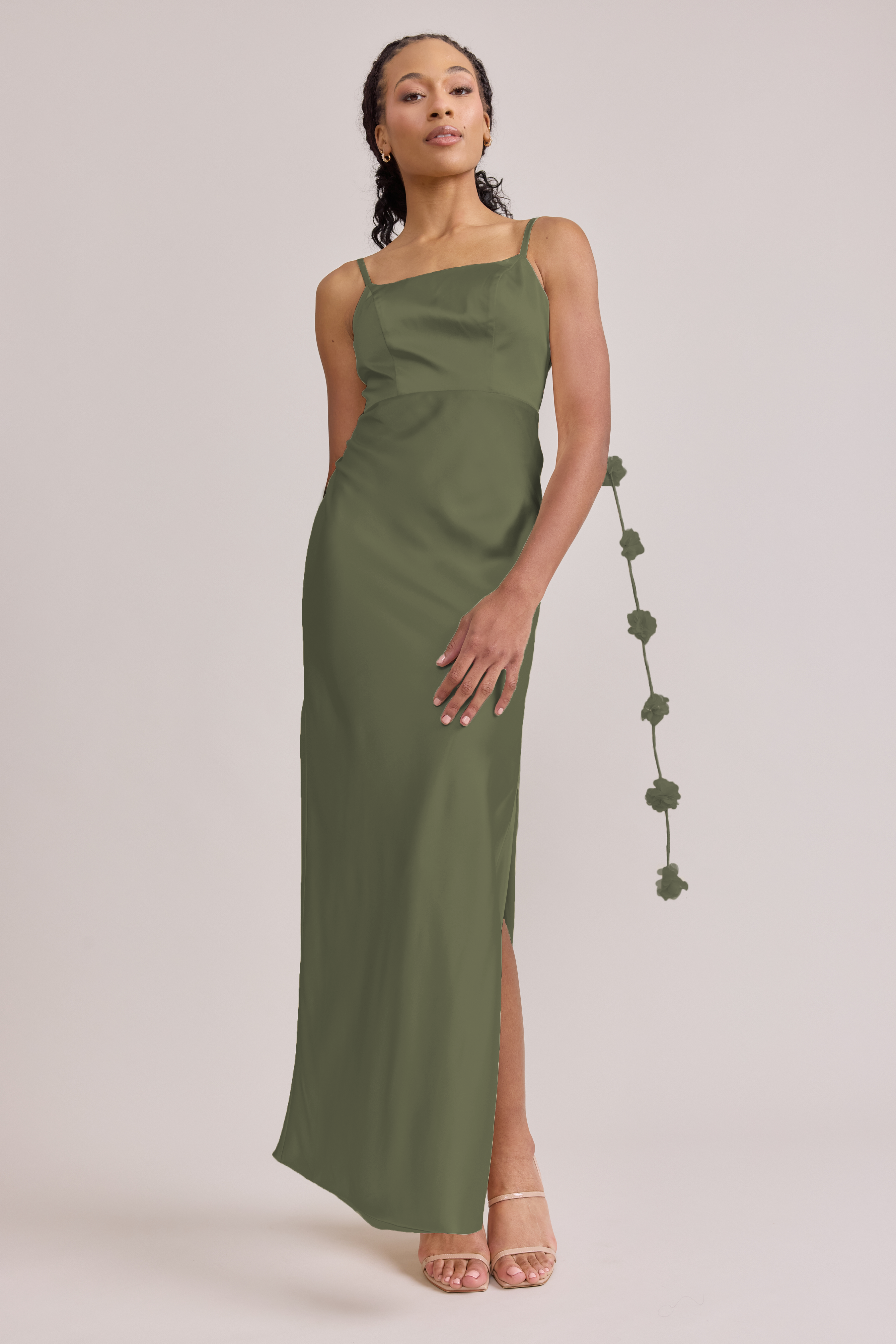 Remi Luxe Satin Dress | Made To Order Moss Remi Luxe Satin Dress | Made To Order Moss