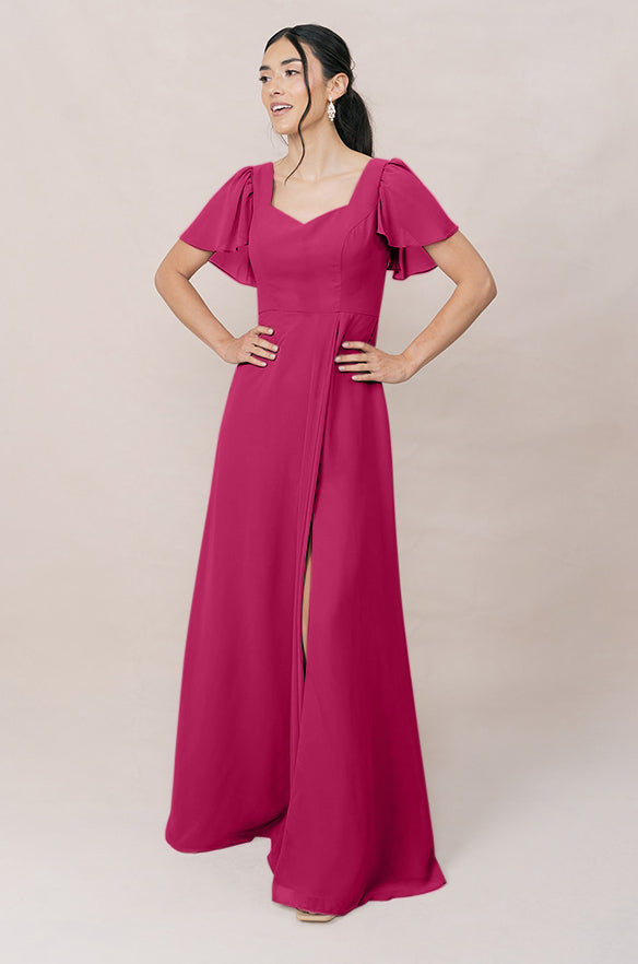 sachin and babi light blue dress MANGO Chiffon Ruffle Maxi Dress