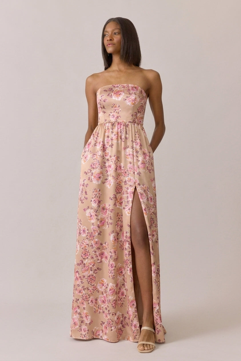 maren floral embroidery cocktail dress Satin Print SCH004825_MDY_XL flowy fabric that moves Nordstrom dresses Boho Photoshoot Dresses – Color:BLACK/BLACK
