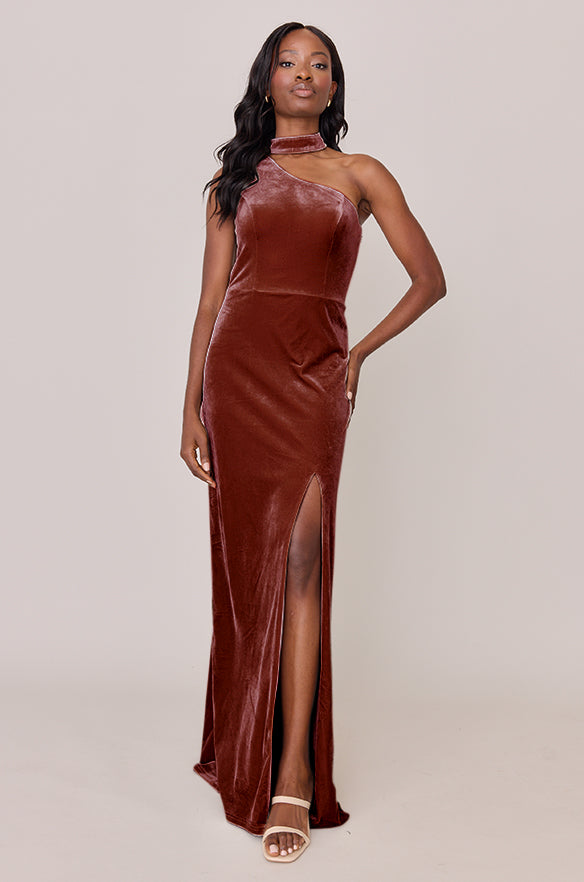 terracotta velvet bridesmaid dresses Margot Dress Hip 36.5 Summer 2021 Size:13M(+$10) Women's Outfit: Light Blue