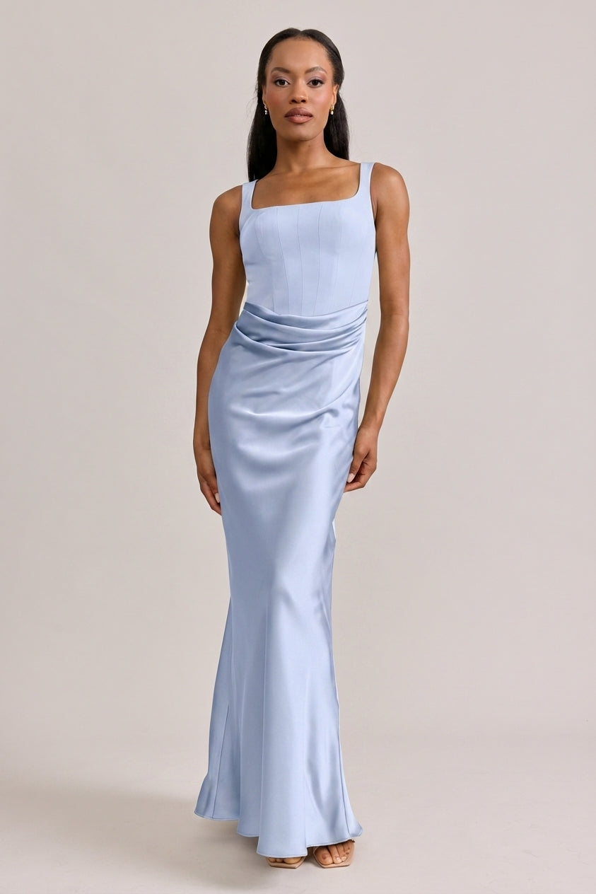 satin periwinkle dress Marlowe + Crepe Mermaid Fabric Color:Mineral Hot Pink Mini Dress tagged8.20.24