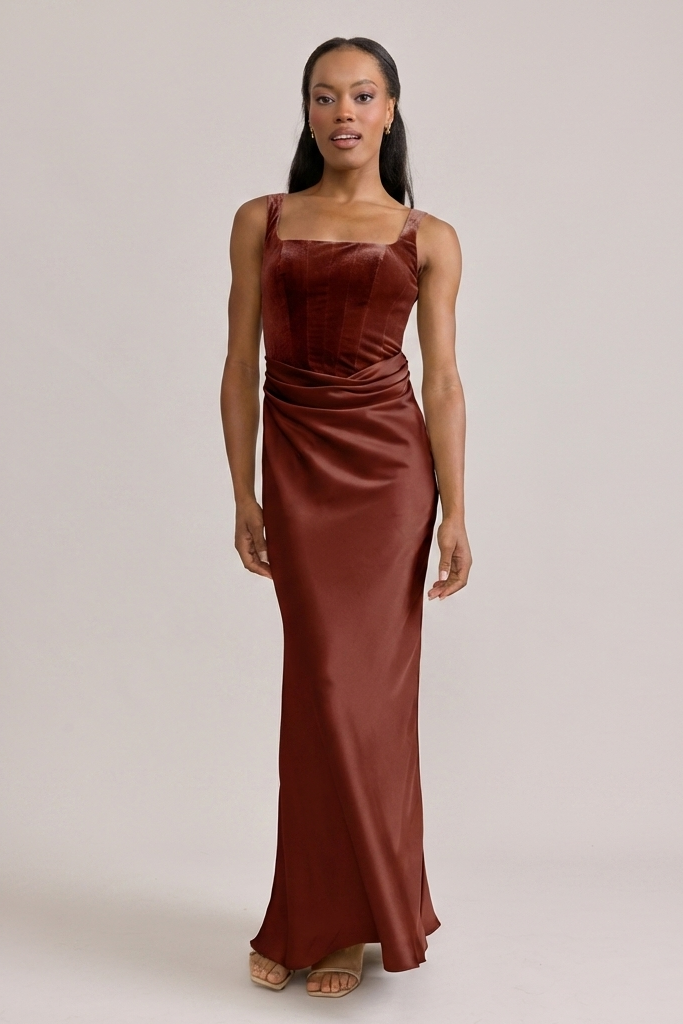Terracotta Velvet / Terracotta Rust Satin