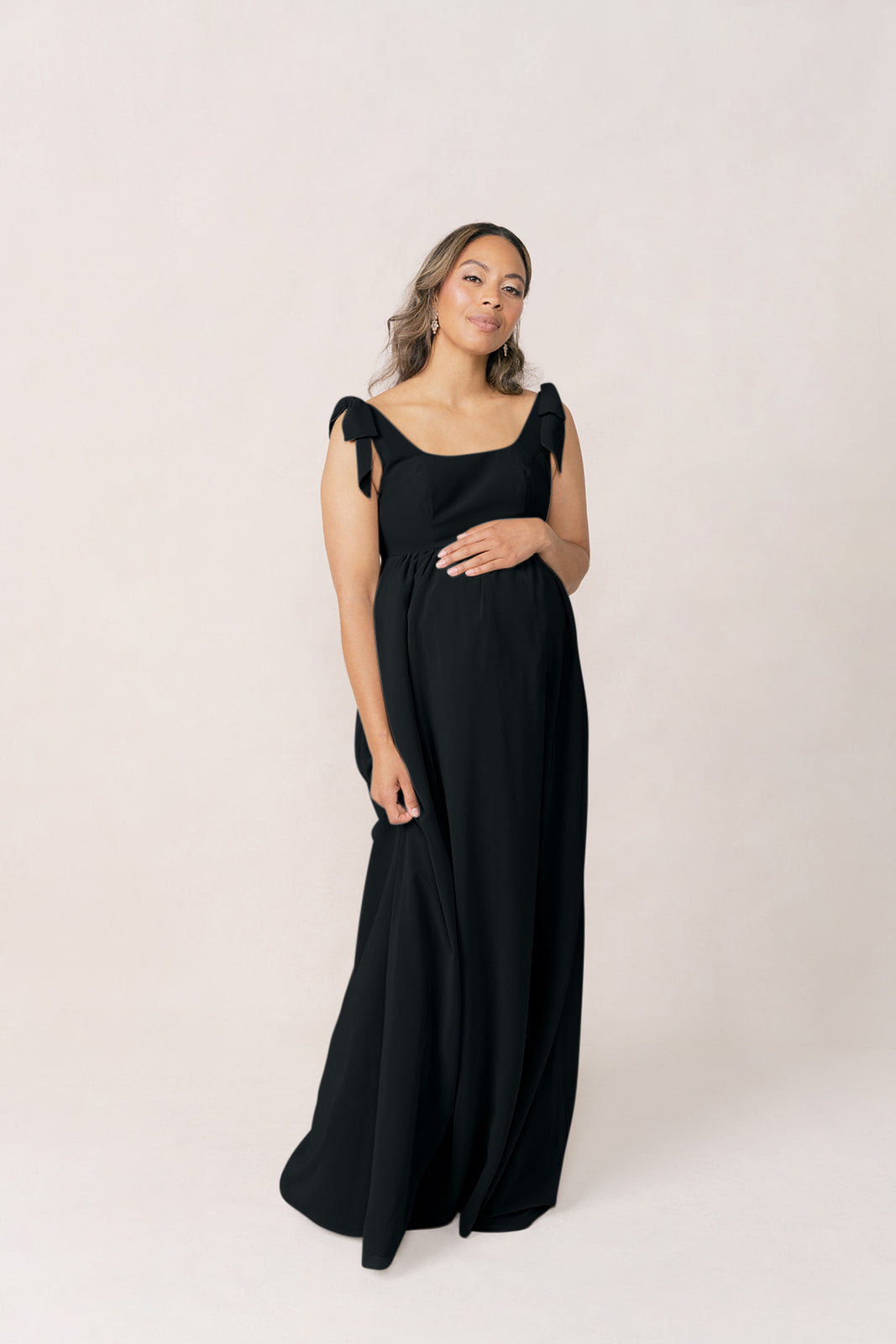 Maternity Bowie Chiffon Dress | Made To Order Black Maternity Bowie Chiffon Dress | Made To Order Black