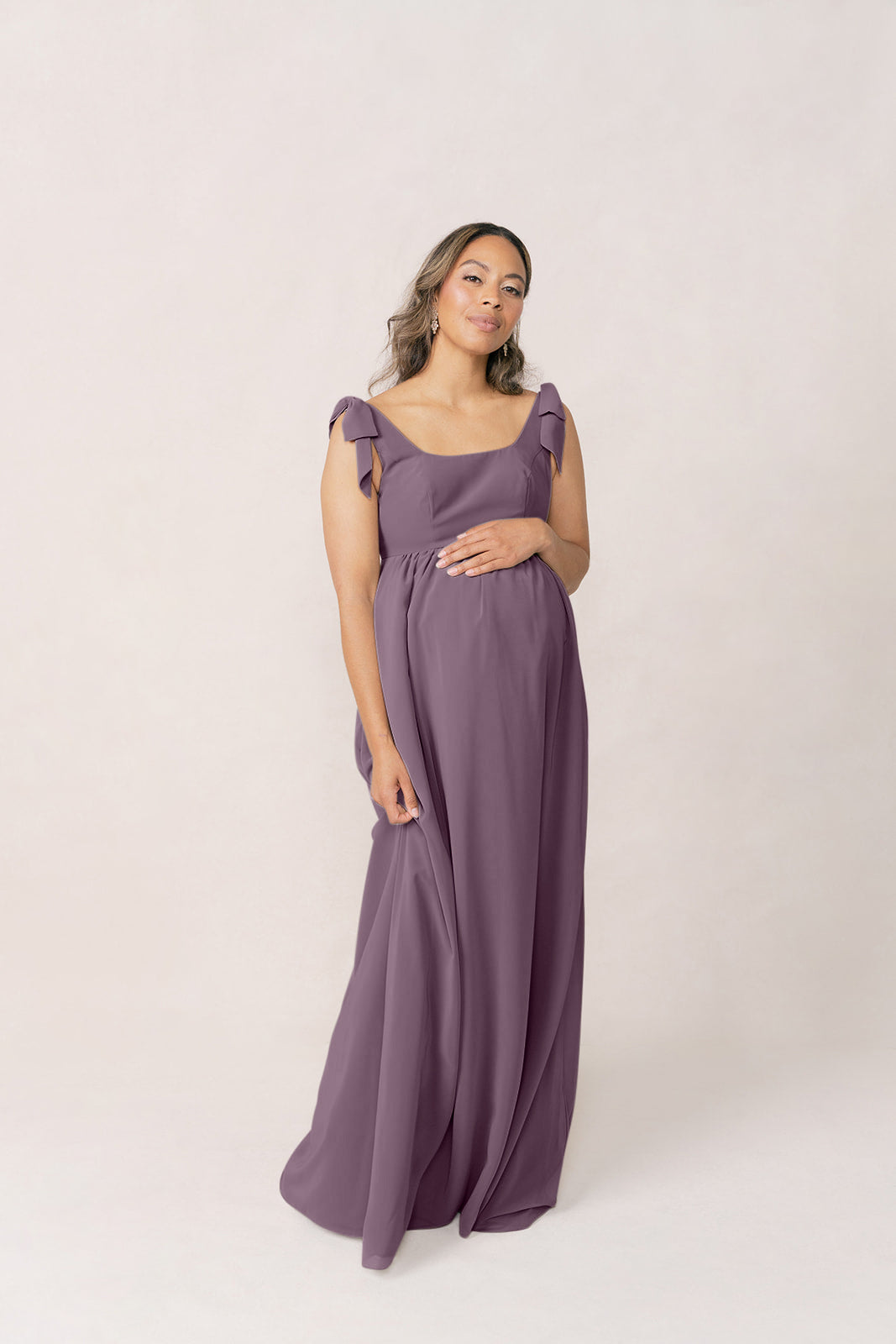Maternity Bowie Chiffon Dress | Made to Order Dusty Purple Maternity Bowie Chiffon Dress | Made to Order Dusty Purple