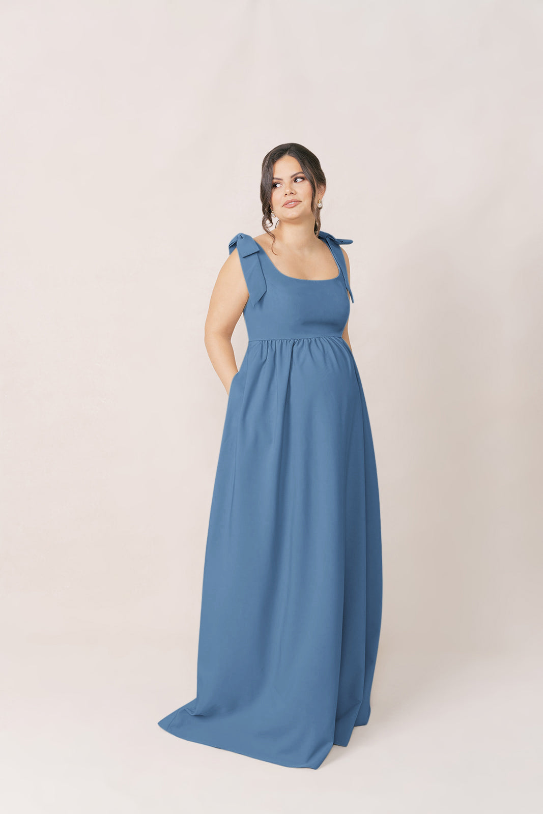 dusty blue maternity dress Bowie Crepe collectionvetement Nova features a modest Mens Next Black/Navy Blue Size:US 15.5