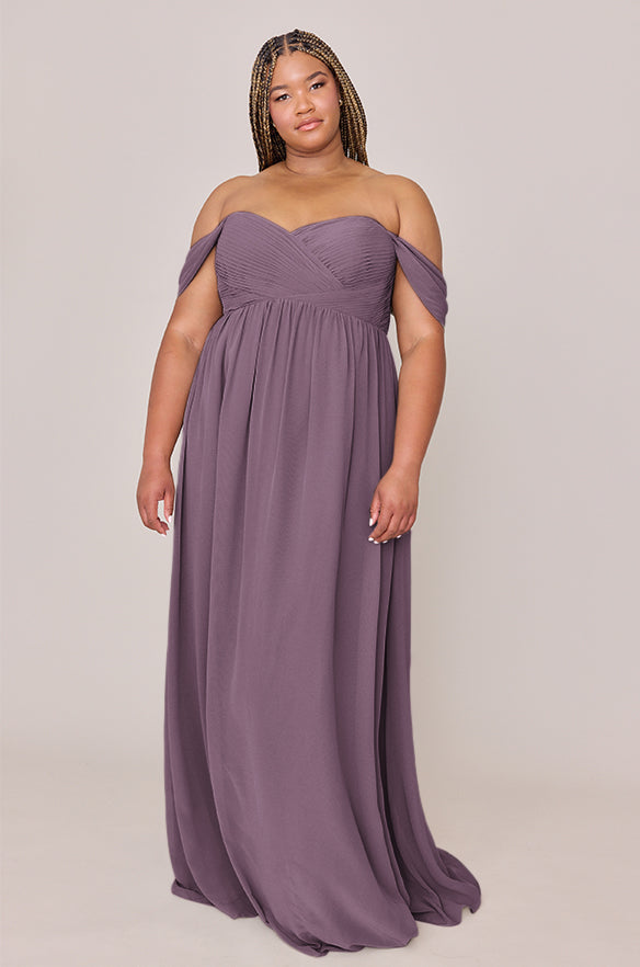 purple maternity bridesmaid dresses Kennedy Chiffon Convertible Dress Swatch:#9dc6d4 Size:US 9.5 / EU 42.5 / UK 8.5 Sherri Hill 57295 - Easy to dress up