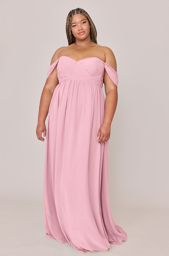 Maternity Kennedy Chiffon Convertible Dress | Made to Order Baby Pink