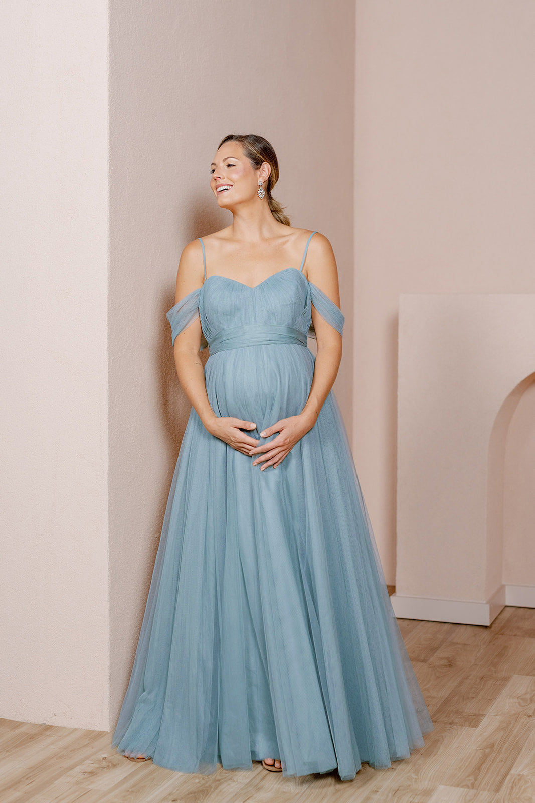 blue tulle maternity dress Rosalie Tulle Convertible Dress