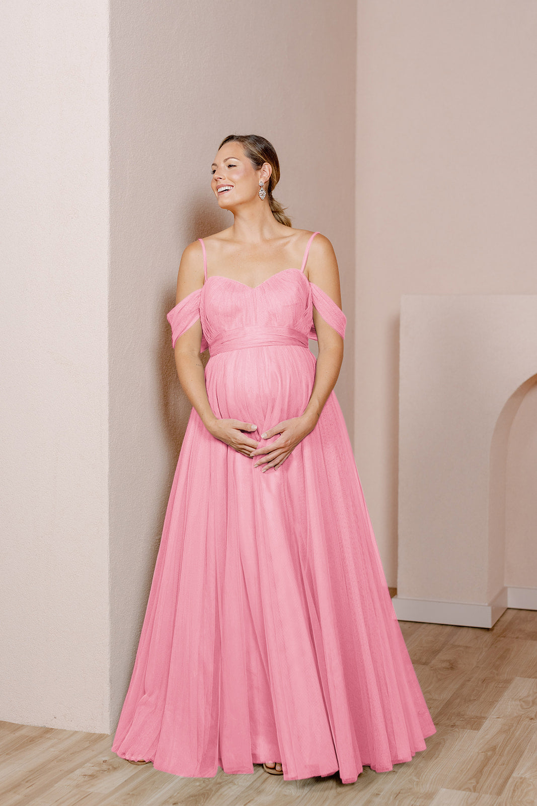 tulle maternity bridesmaid dress Kennedy Blue Drew Velvet Maternity Bridesmaid Dress main image 1