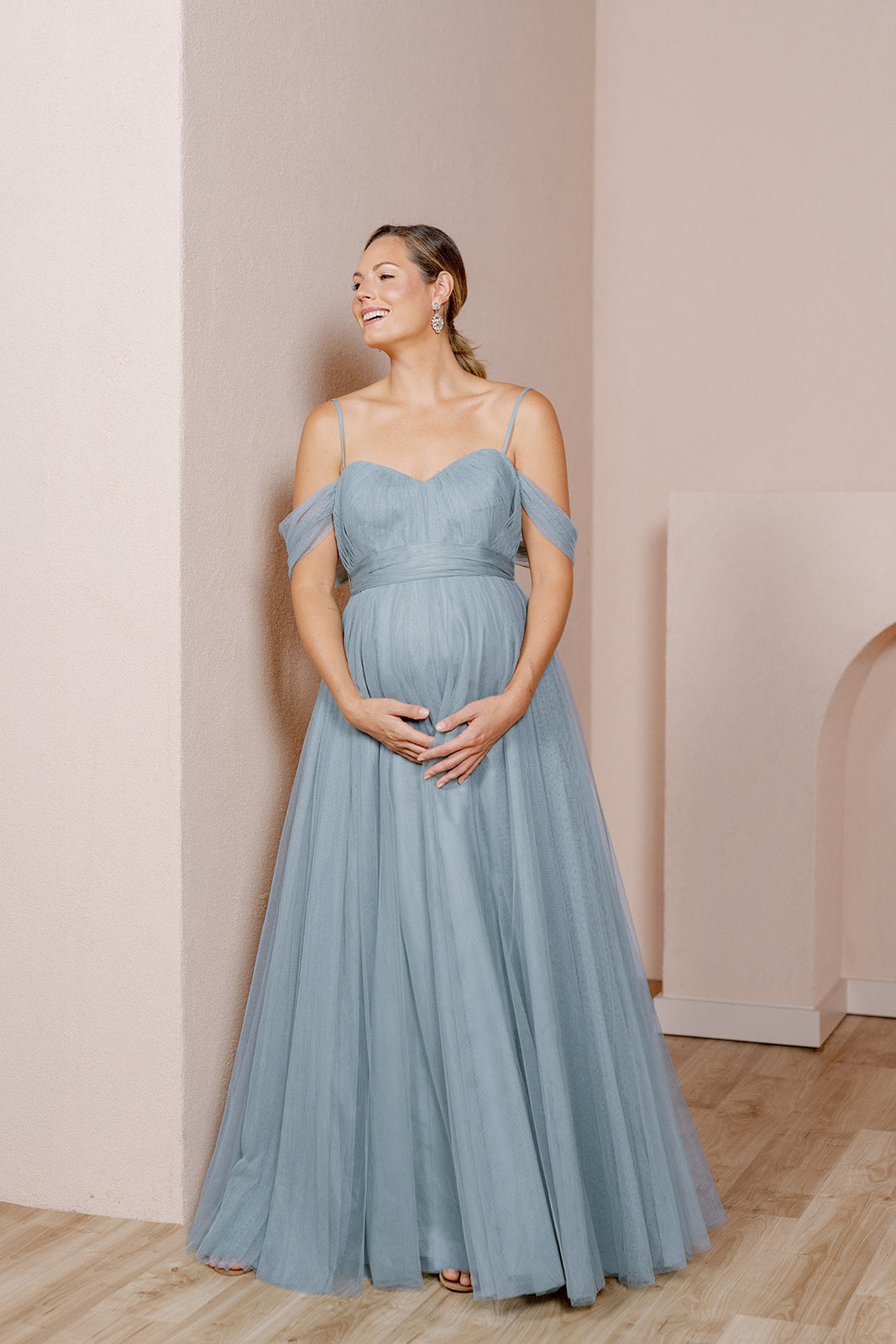 Maternity Rosalie Tulle Convertible Dress | Made To Order Sky Blue Maternity Rosalie Tulle Convertible Dress | Made To Order Sky Blue