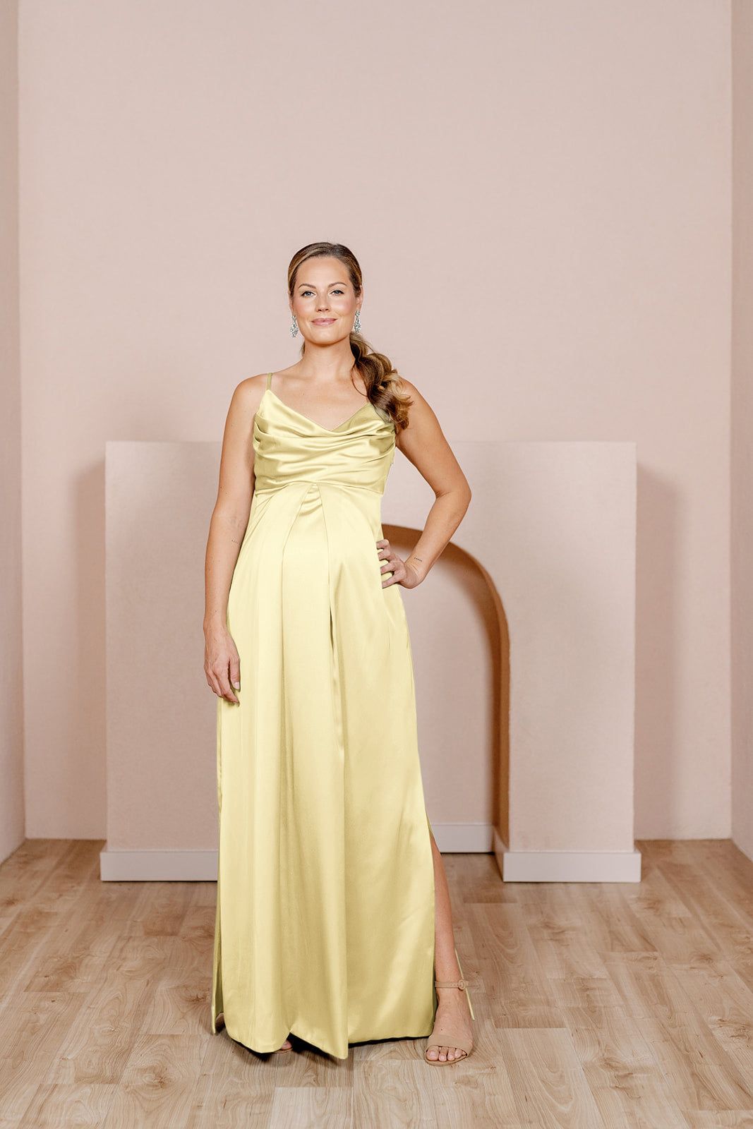 Maternity Skye Satin Dress | Made To Order Sky Blue Maternity Skye Satin Dress | Made To Order Sky Blue