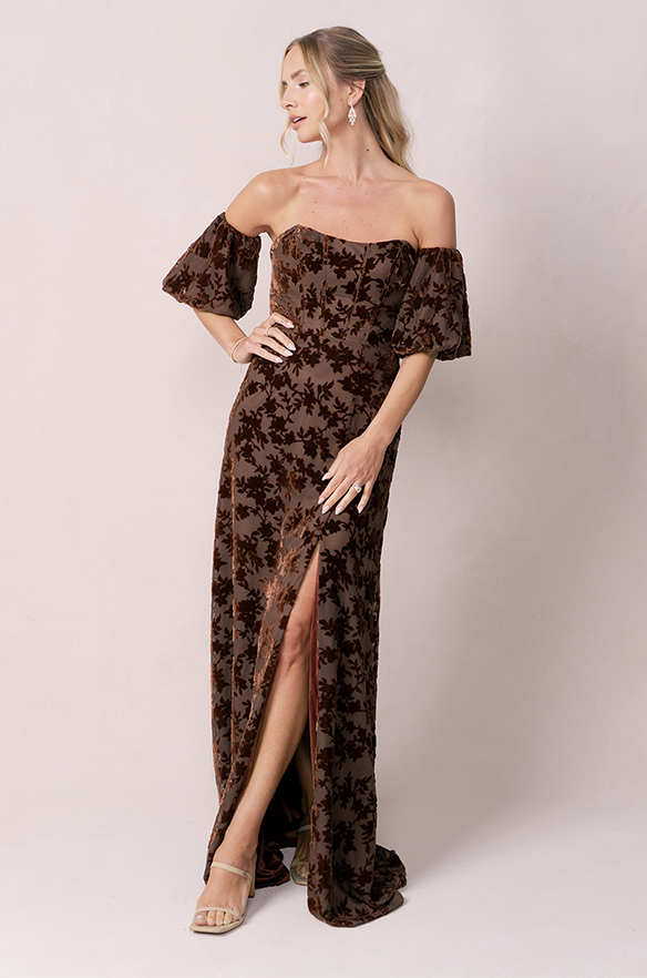 mona maxi dress Floral Burnout Velvet Black_Feather_Gown Size 3X Bust 37 Ball Gown Camo Wedding Size:40 Waist
