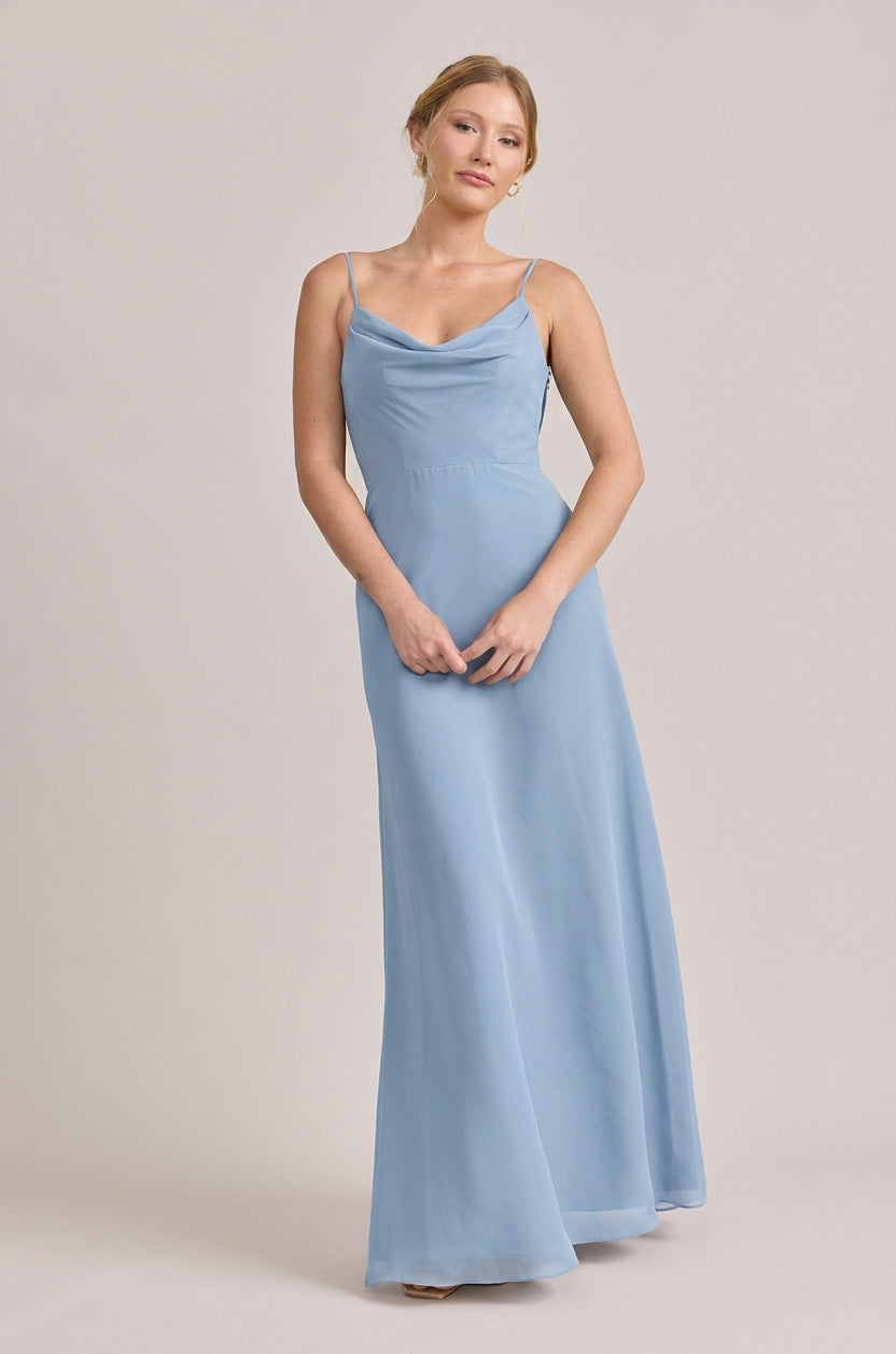 Nadia Chiffon Dress | Made To Order Silver Sage Nadia Chiffon Dress | Made To Order Silver Sage