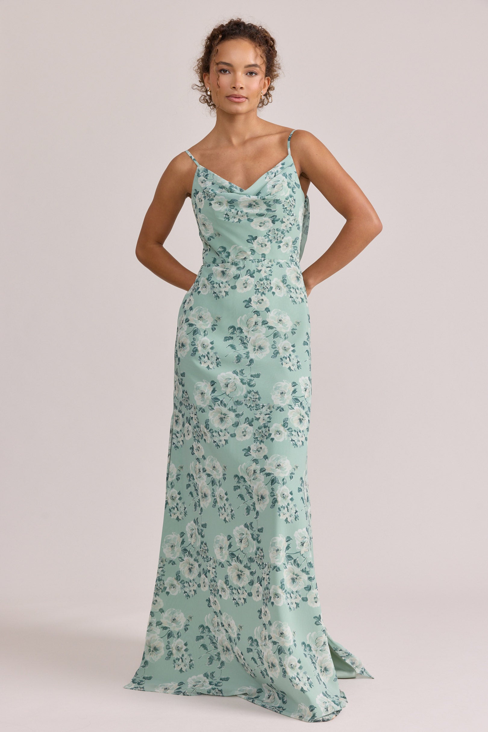 Nadia Chiffon Floral Print Dress | Made To Order Pale Yellow Blossom