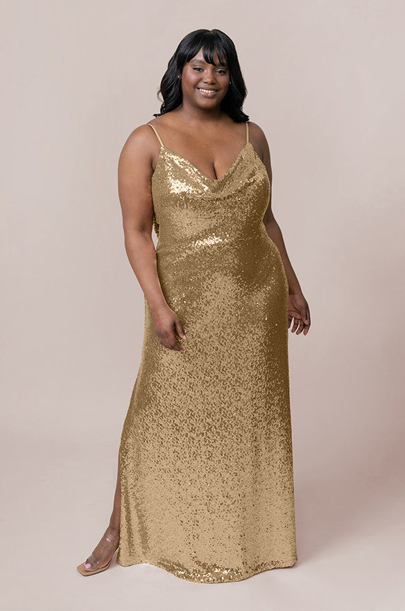 nadia maxi dress - gold sparkle Tencel linen blend This stunning knit dress color:gold Little English | Girl's