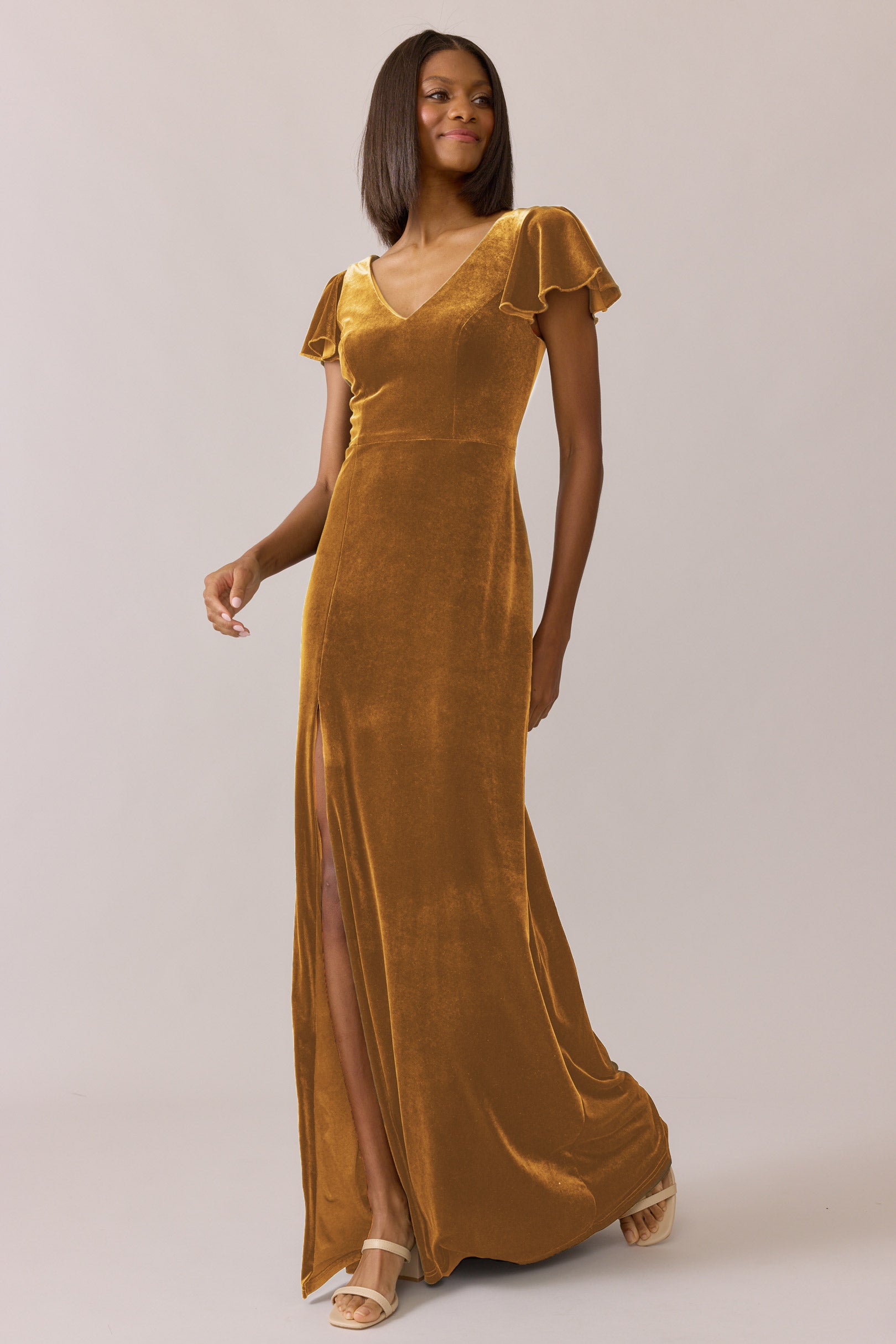 velvet gold dress Mustard The Carlyna Burnished Gold Linen/Length:Lined on top Long Sleeve Lace Wedding Gowns Plus Size Sweetheart Backless