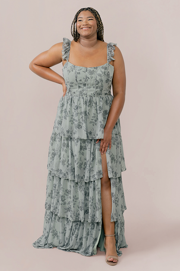 sachin and babi light blue dress Zimmermann Long Sleeve Maxi Dress Tempest Frolic Floral Print Chiffon –  Celebrity Owned