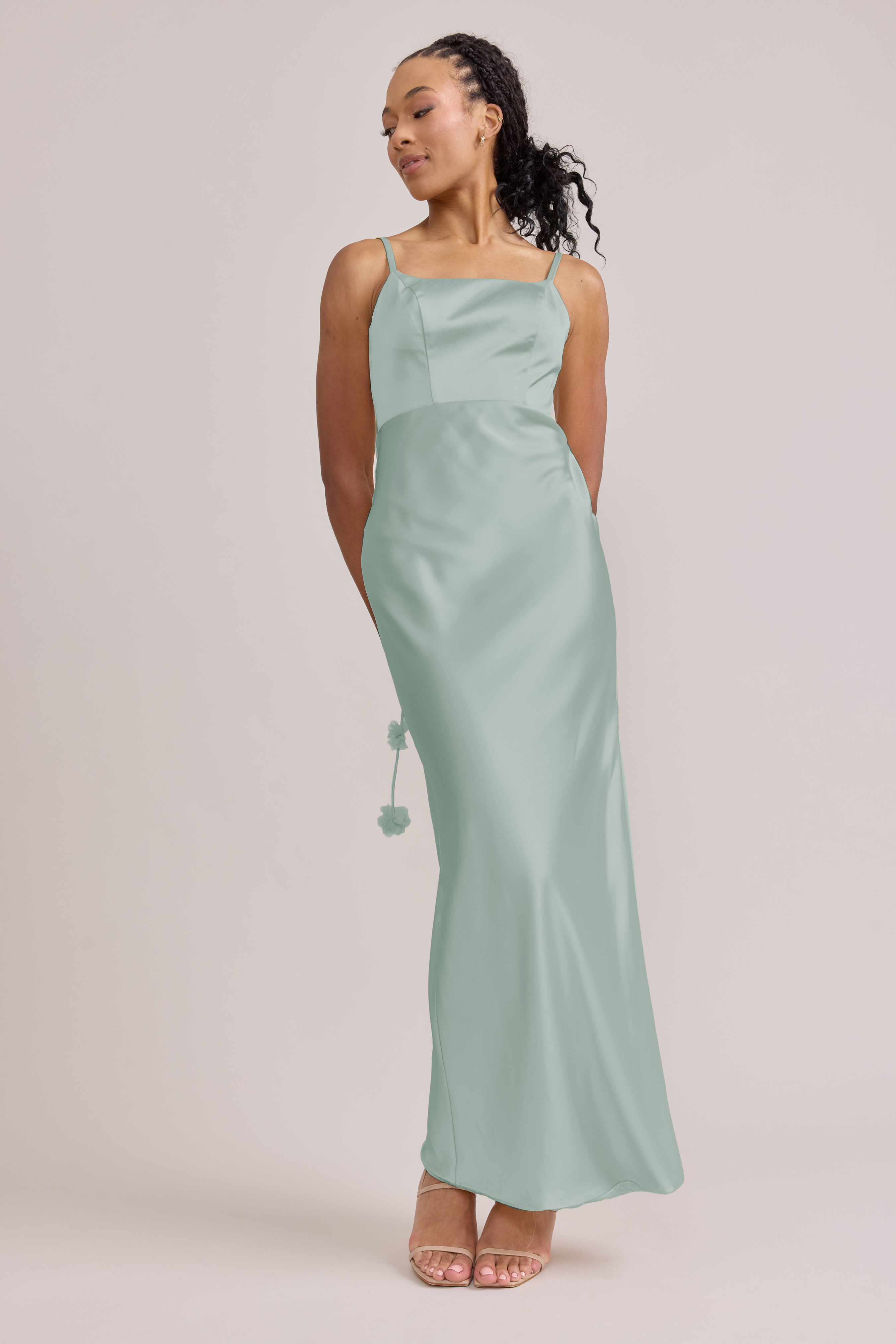 Remi Luxe Satin Dress | Made To Order Light Blue