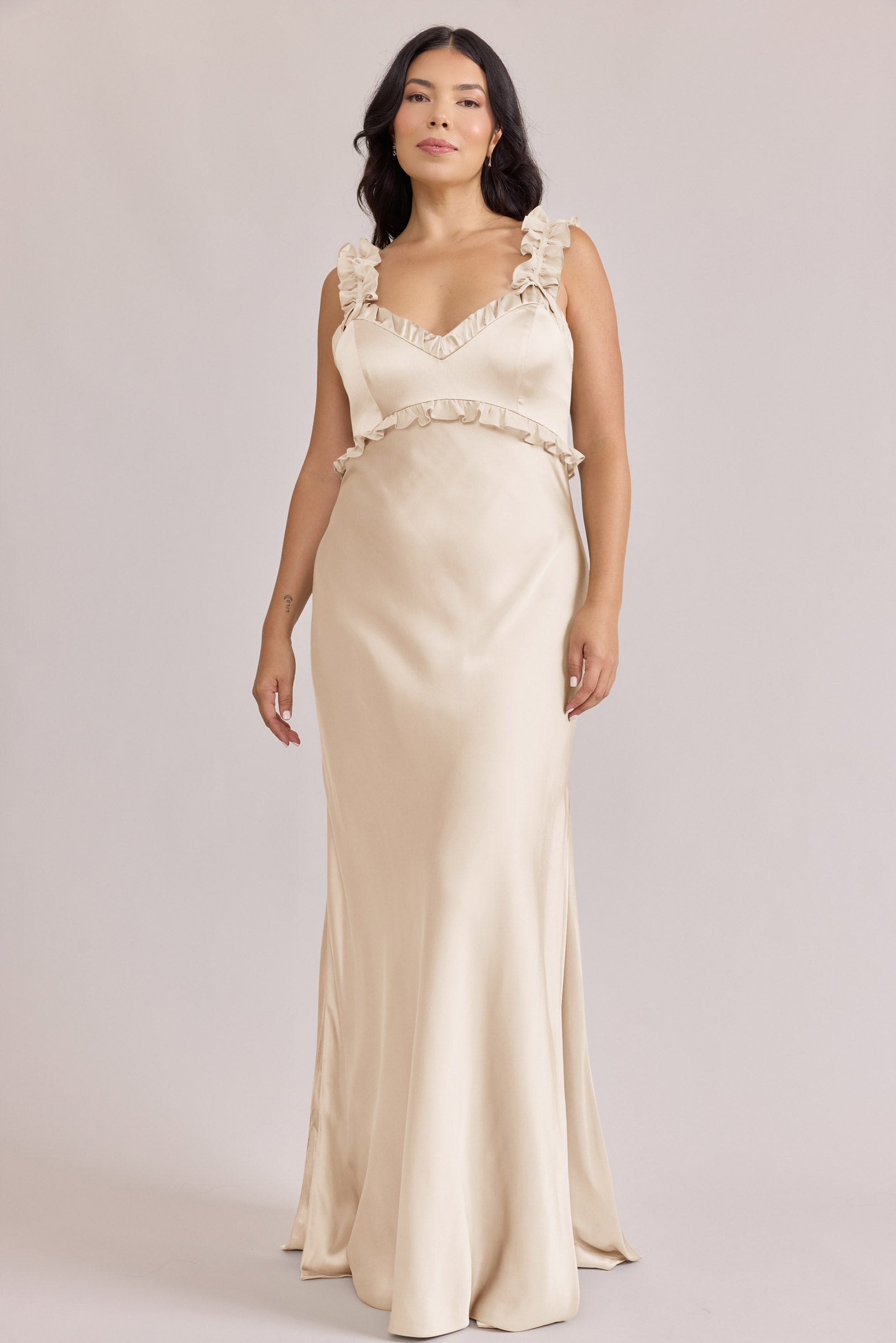 Champagne Chiffon / Gold Champagne Satin