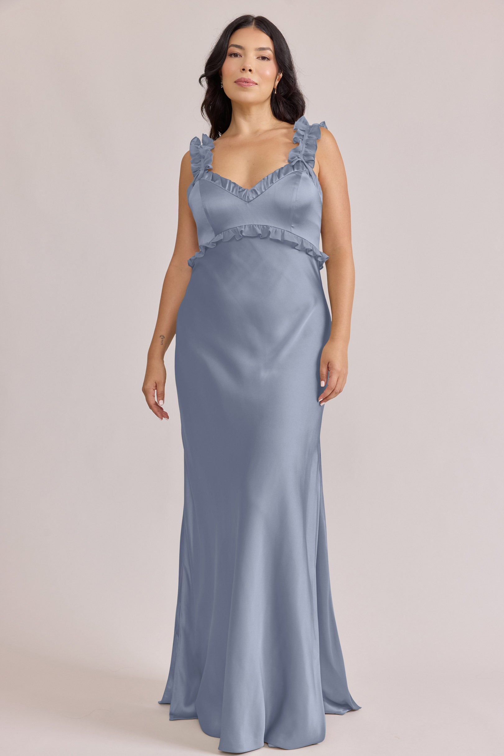 French Blue Chiffon / French Blue Satin