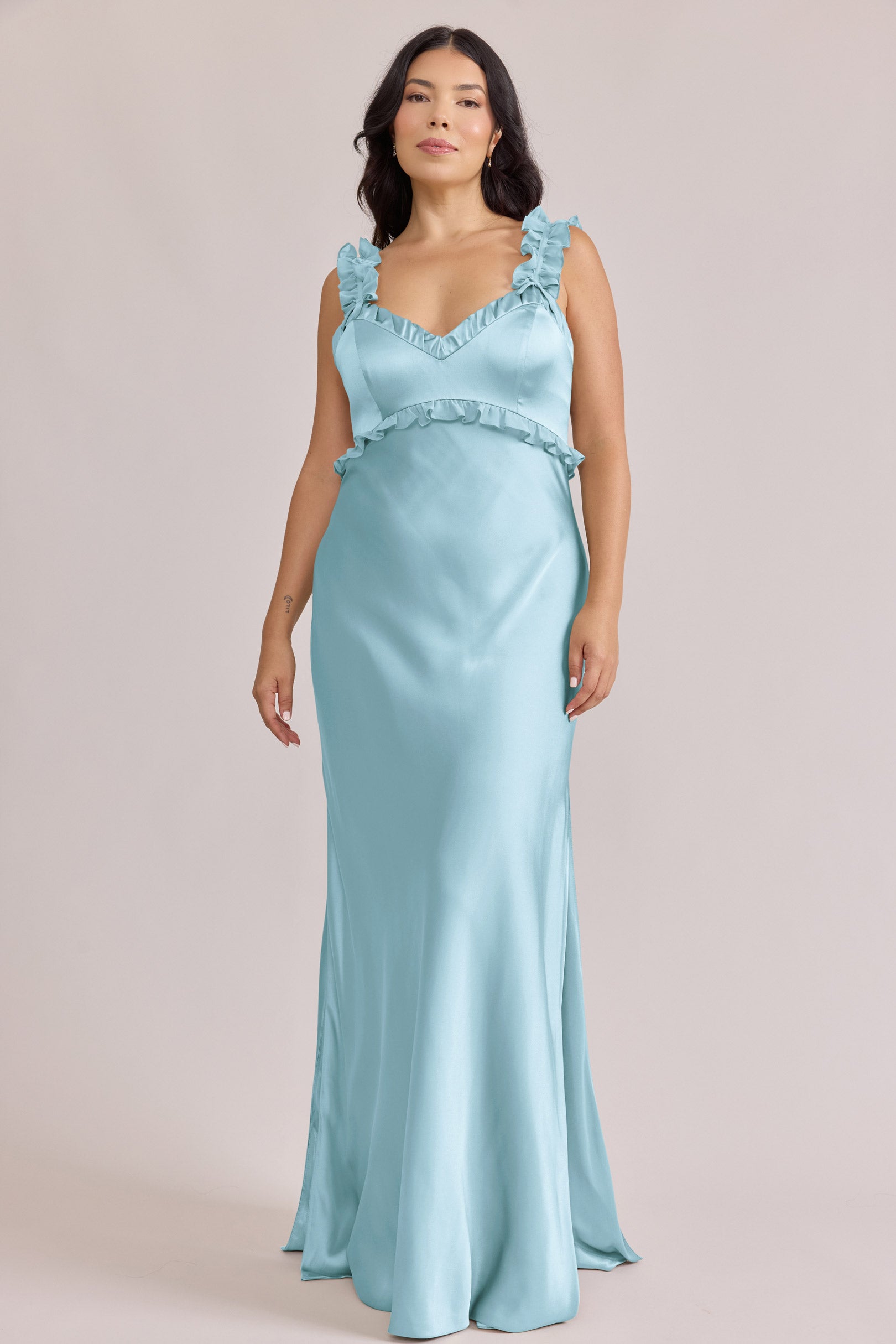 Light Blue Chiffon / Light Blue Satin