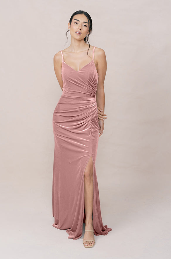 Rory Velvet Dress | Made To Order Champagne Rory Velvet Dress | Made To Order Champagne