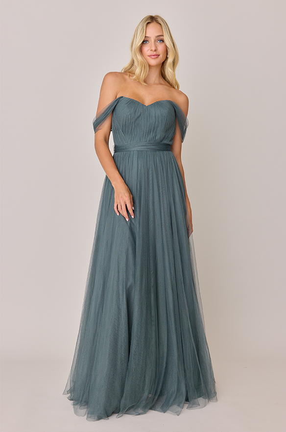 Champagne Bridesmaid Dress at Revelry Rosalie Tulle Convertible Dress Made to Order Champagne