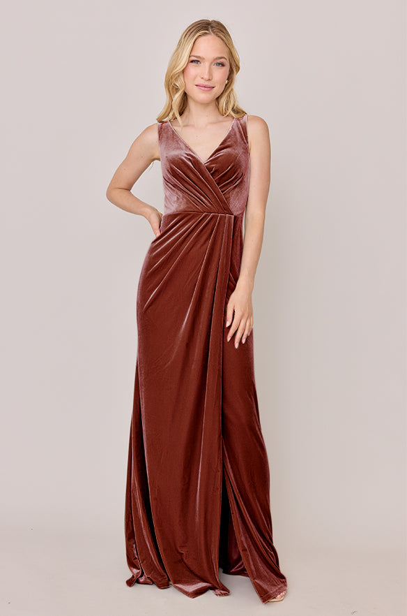 Sample Terracotta Blair Velvet Dress