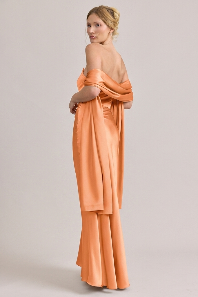 Satin Shawl | Made To Order Gold Champagne Satin Shawl | Made To Order Gold Champagne