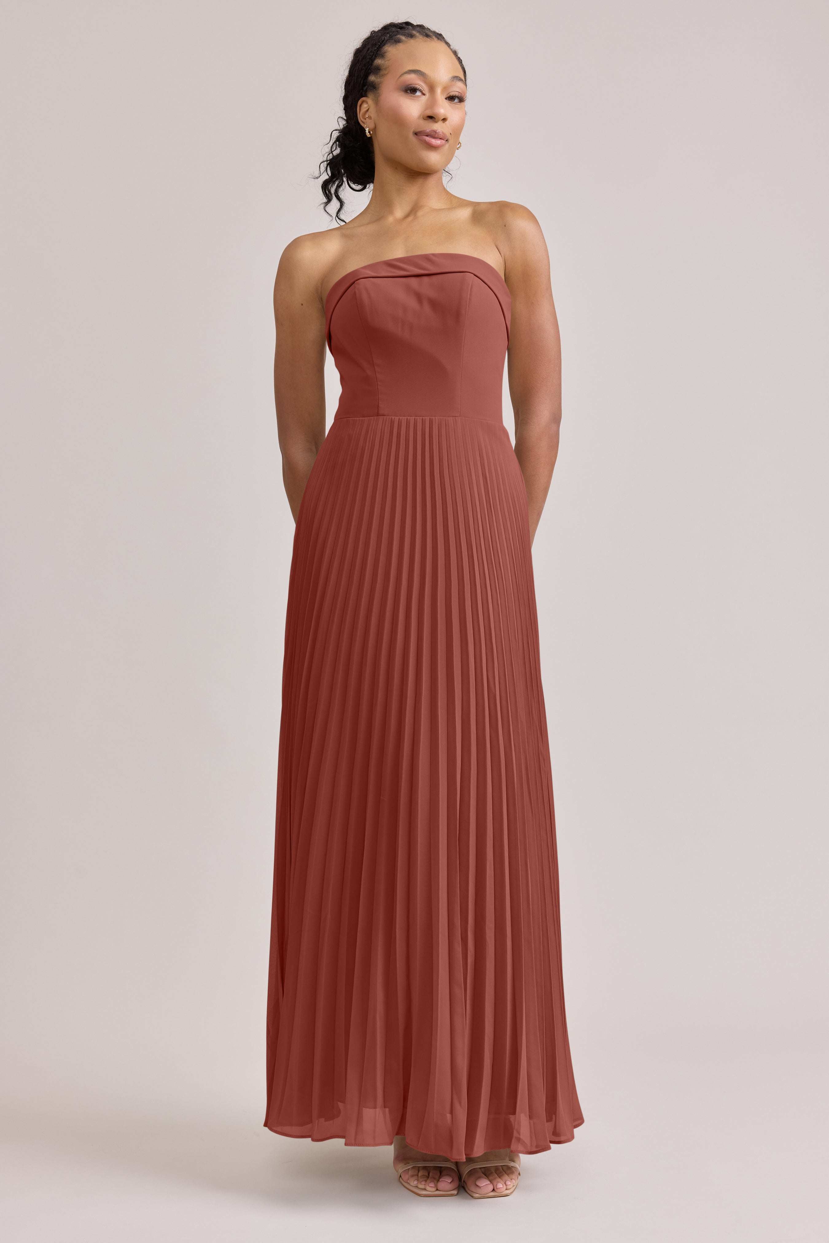 Saylor Chiffon Pleated Dress | Made To Order Light Blue