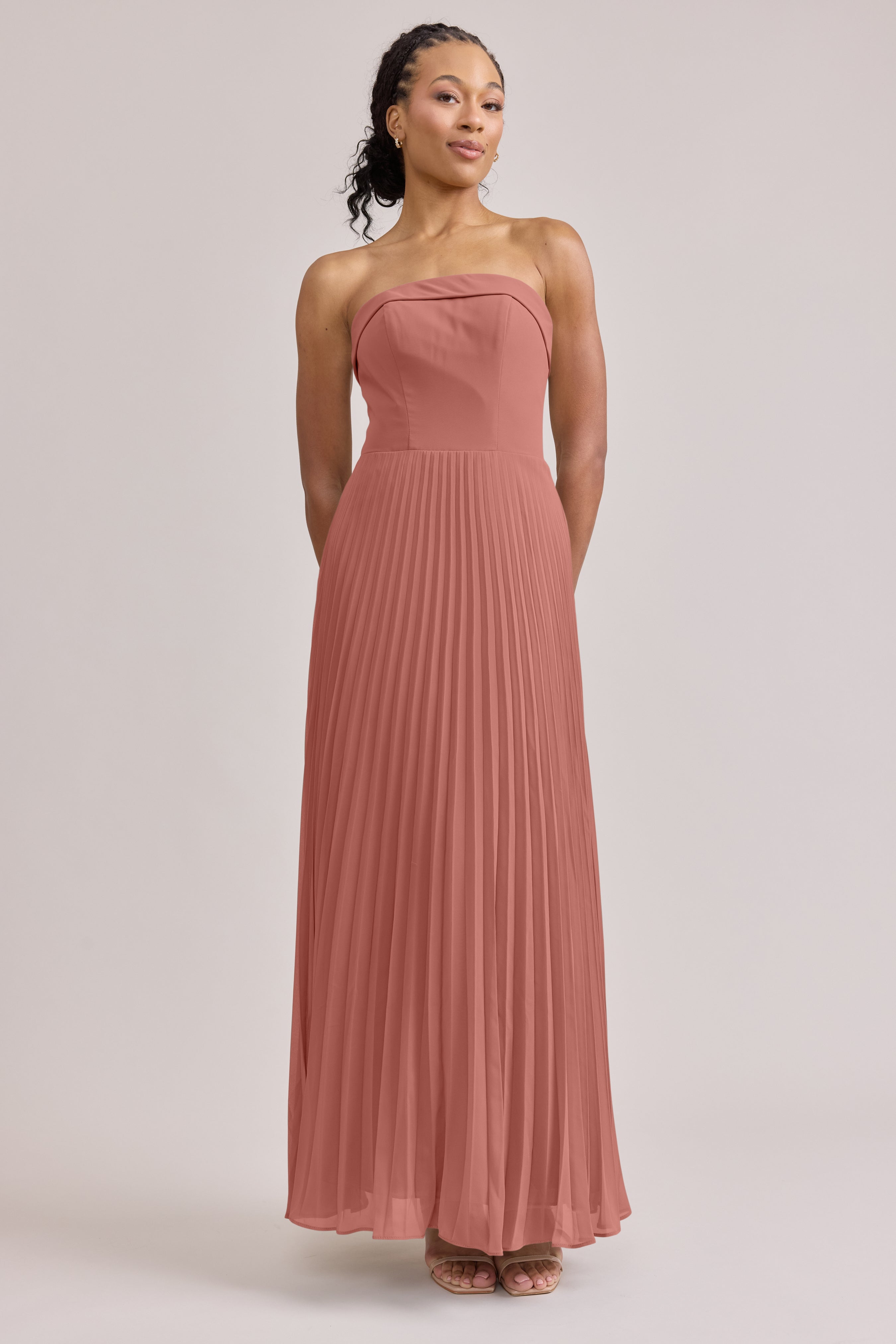 Saylor Chiffon Pleated Dress
