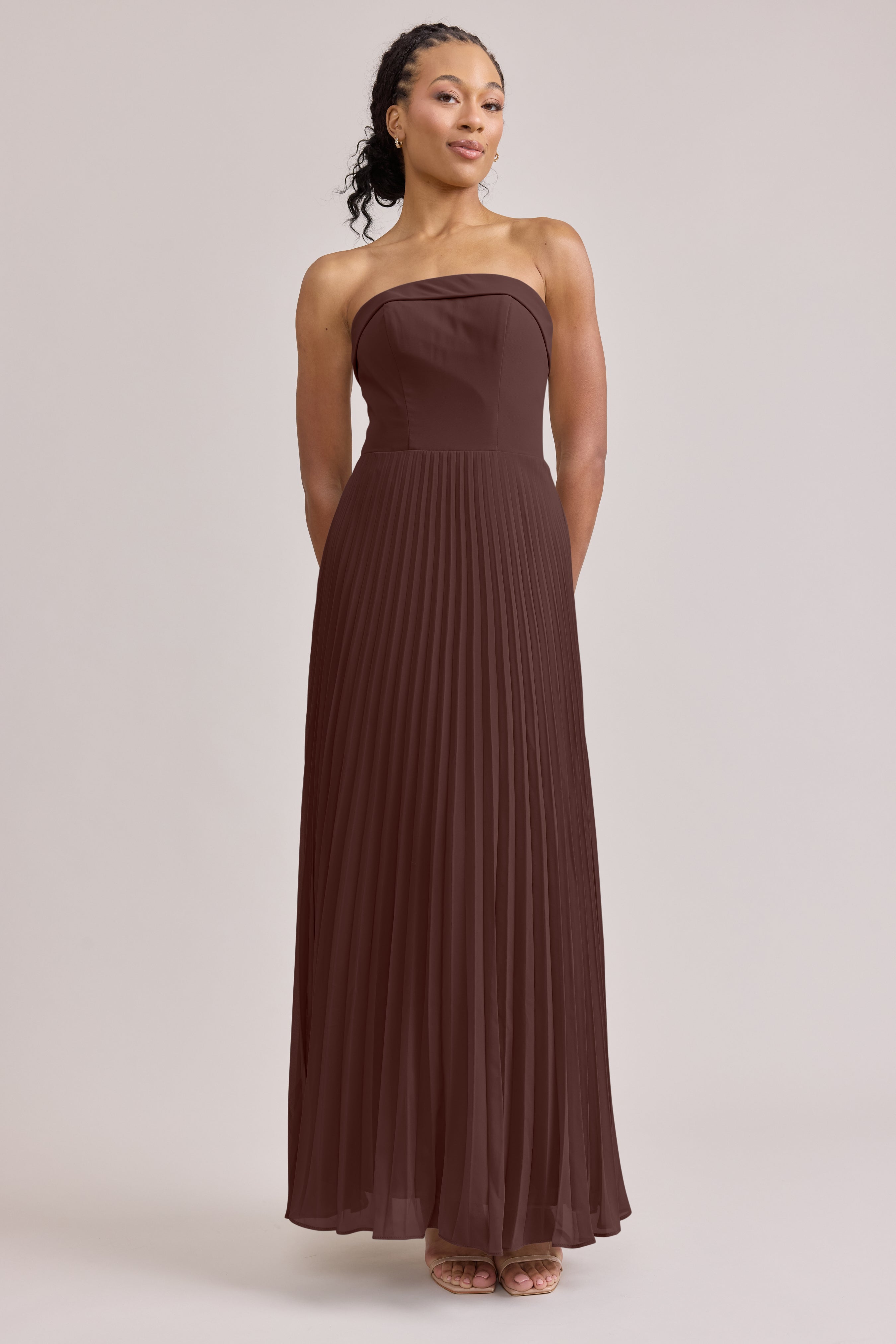 Saylor Chiffon Pleated Dress