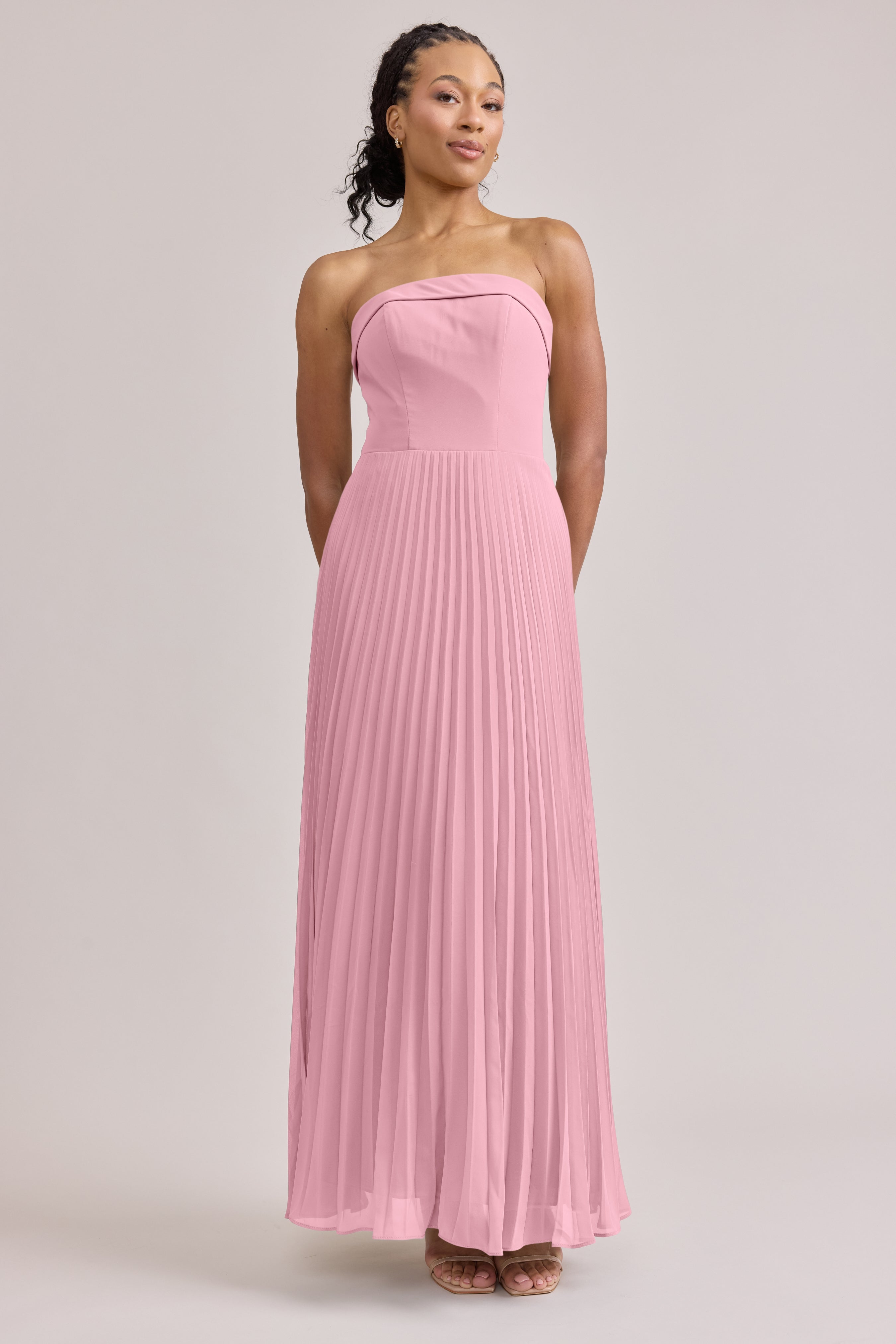 pleated chiffon dress Saylor Chiffon Pleated Dress
