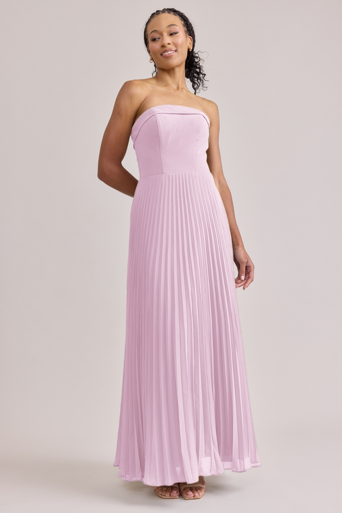 Saylor Chiffon Pleated Dress | Made To Order First Kiss Pink Saylor Chiffon Pleated Dress | Made To Order First Kiss Pink