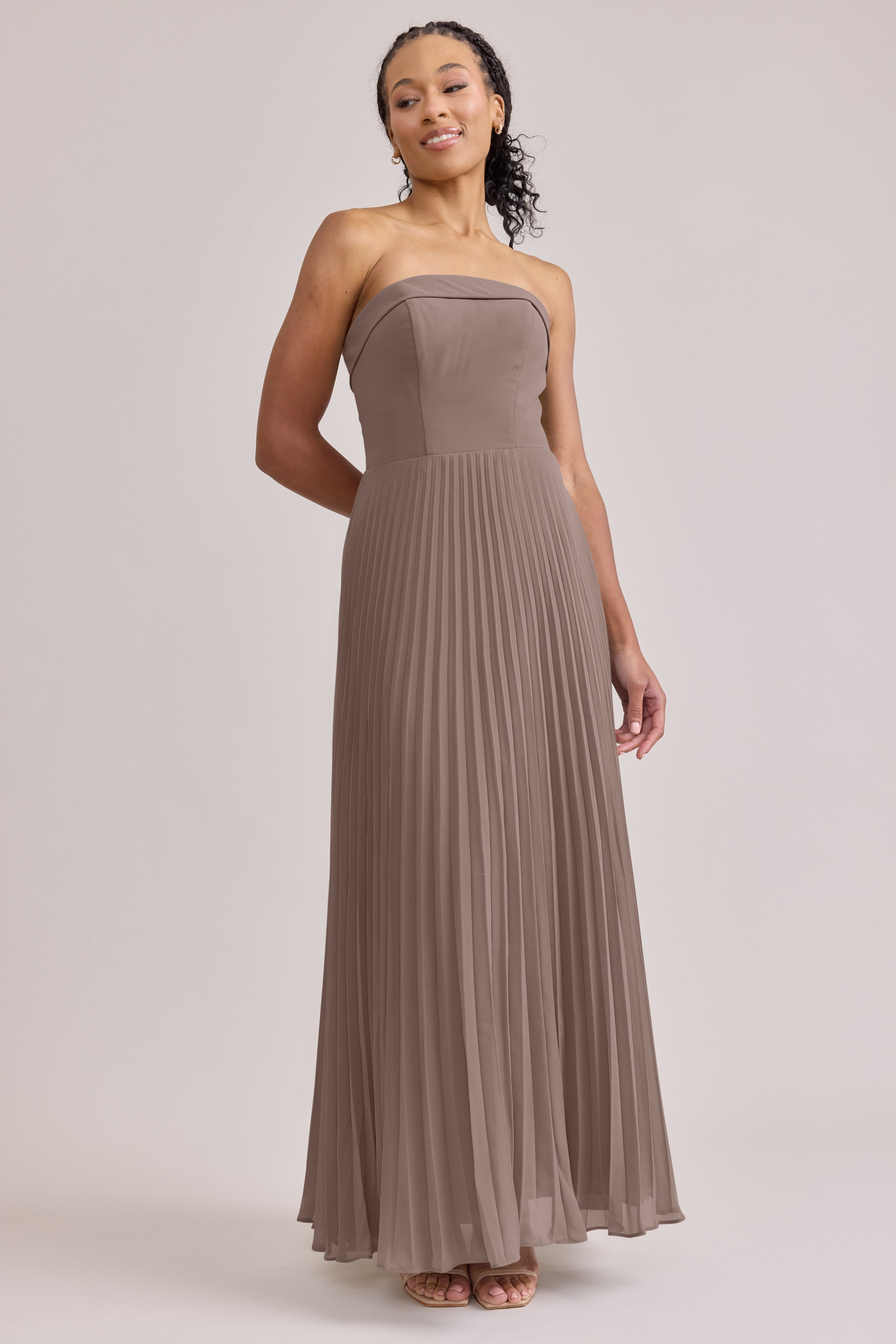Saylor Chiffon Pleated Dress | Made To Order Light Blue