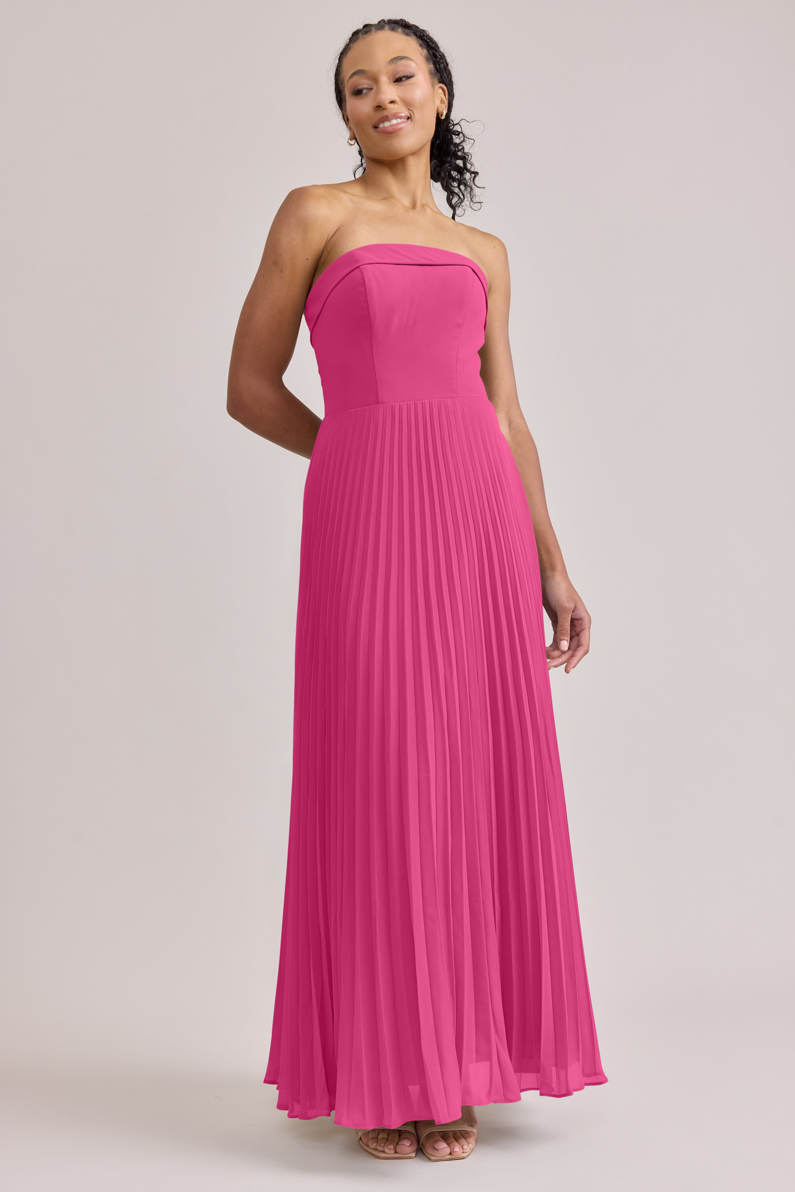sachin and babi light blue dress Pleated Maxi Chiffon Dress In WINE RED main image 0