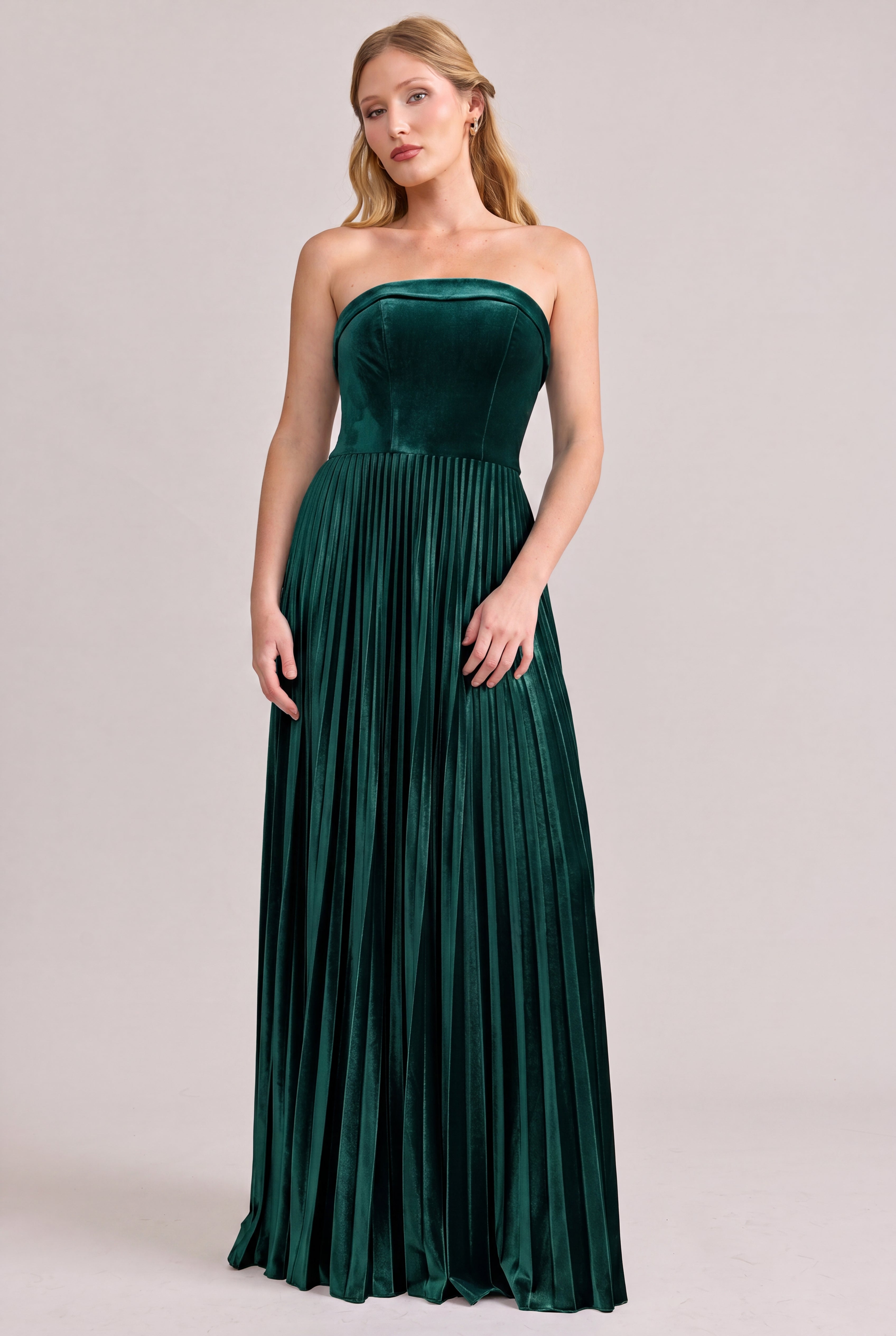 Saylor Velvet Pleated Dress