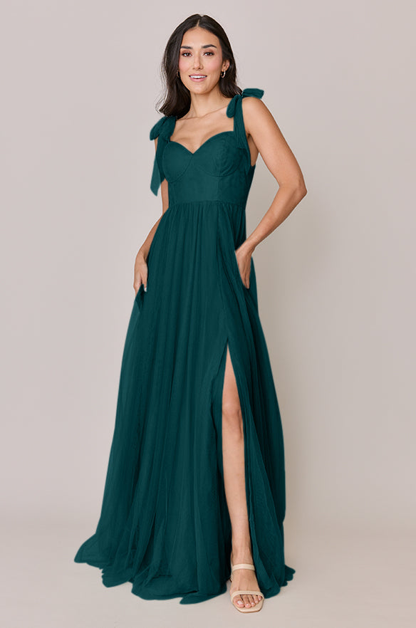 green emerald velvet dress A-Line Off-the-Shoulder Green Tulle 3D Floral Lace Long Prom Dress JKW main image 1