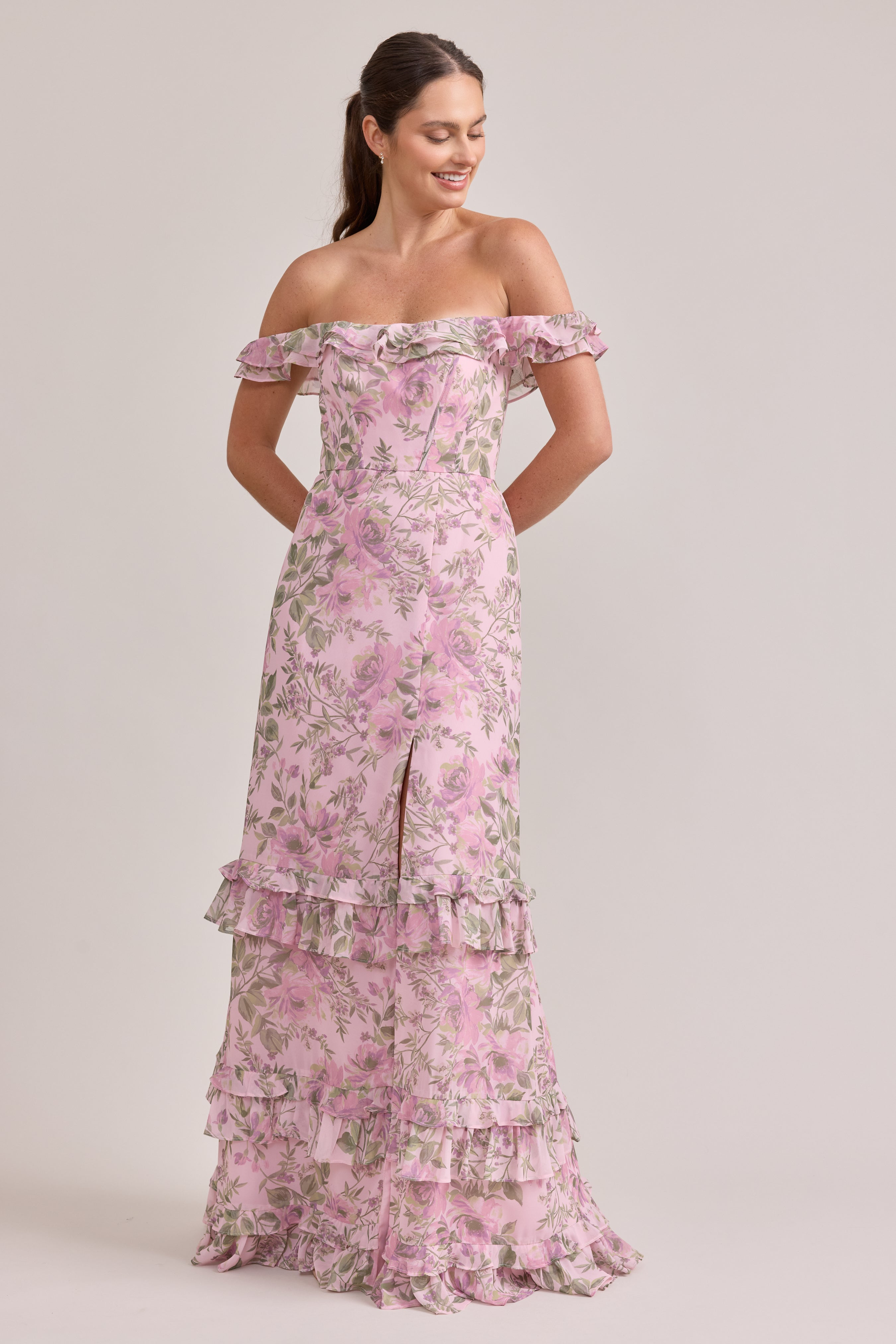 Shea Chiffon Floral Print Dress
