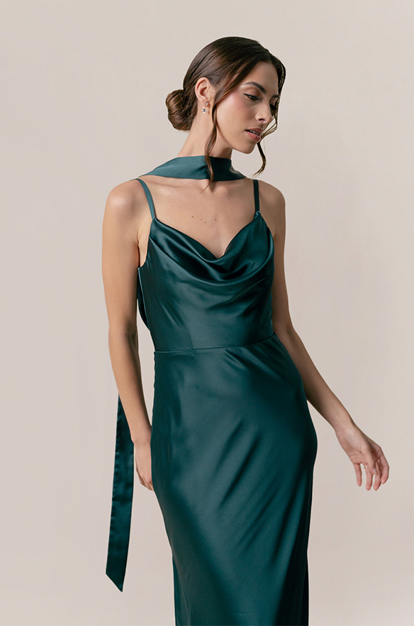 Pictured with Nadia in Classic Emerald Satin