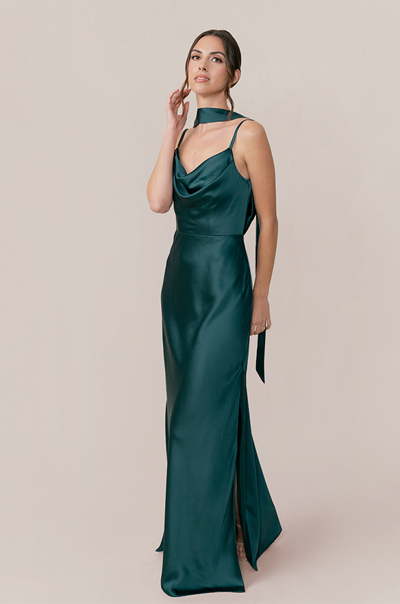 Pictured with Nadia in Classic Emerald Satin
