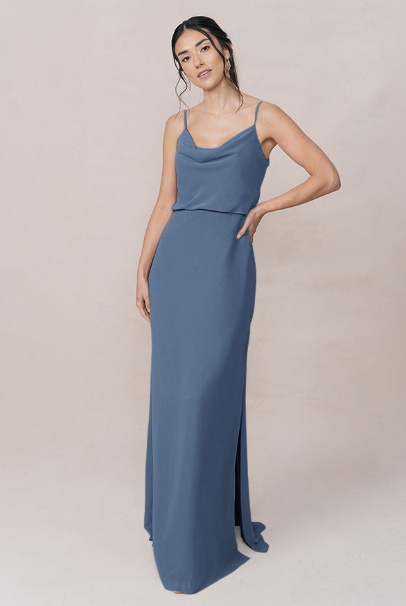 skye shoulder tie dress in champagne Chiffon loop-ae-052 high slits on both Sunshine Yellow Plus Size Size:Only Hat & Dress Newborn