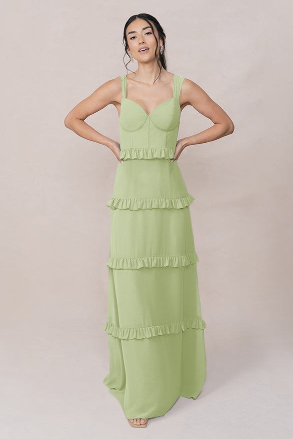 sloane chiffon dress Sloane Sustainable Bow Back Floor Length Chiffon Bridesmaid Dresses, Dusty Purple