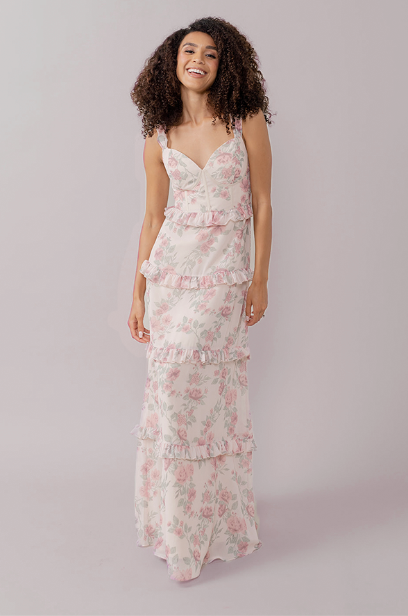Sloane Chiffon Floral Print Dress